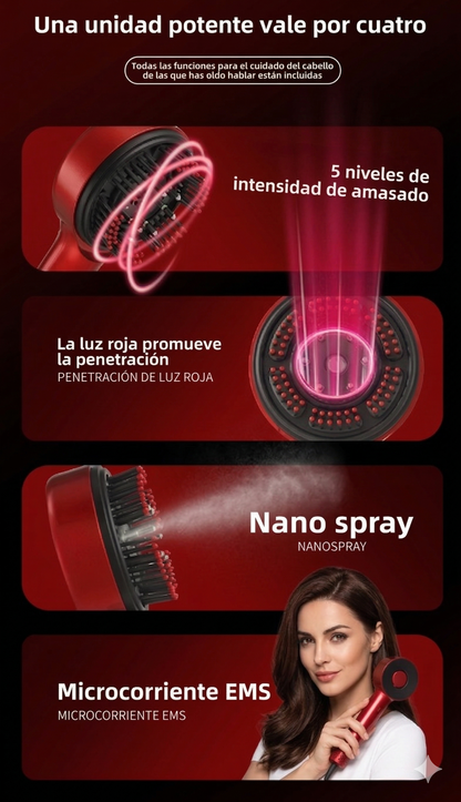 Cepillo Reparador Anticaída con Terapia de Luz Roja