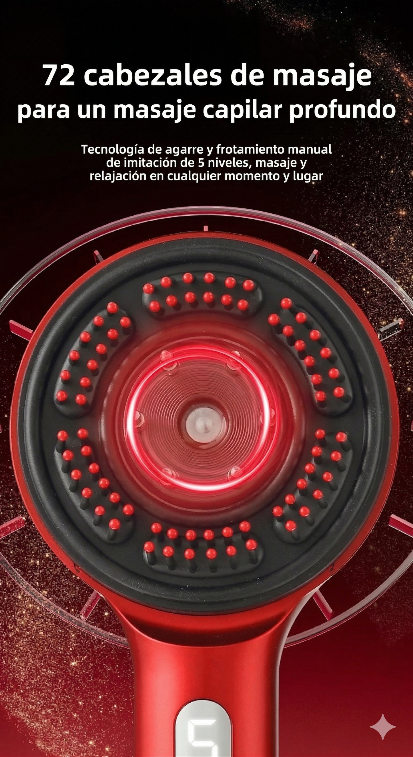 Cepillo Reparador Anticaída con Terapia de Luz Roja