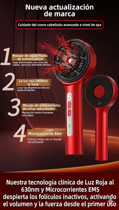 Cepillo Reparador Anticaída con Terapia de Luz Roja