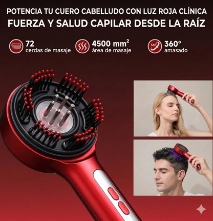 Cepillo Reparador Anticaída con Terapia de Luz Roja