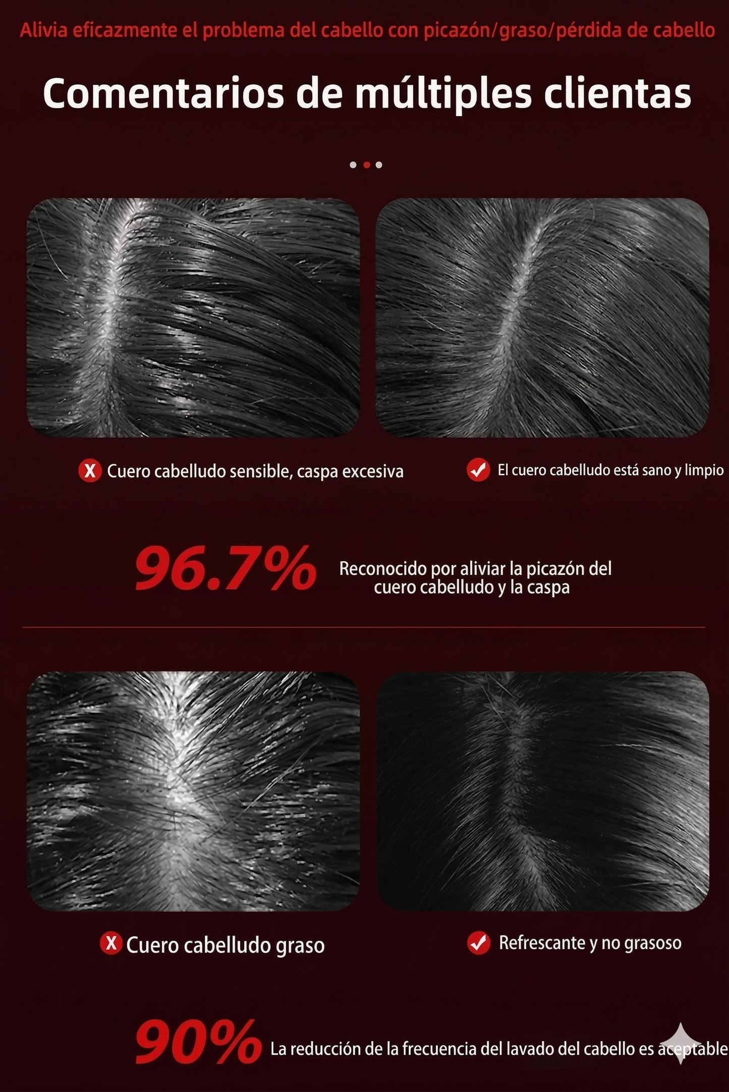 Cepillo Reparador Anticaída con Terapia de Luz Roja